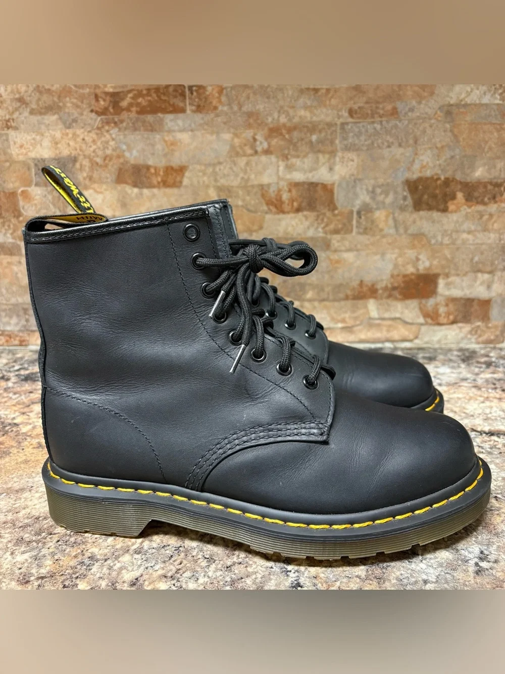 Dr Martens Black Leather Boots Mens Size 8